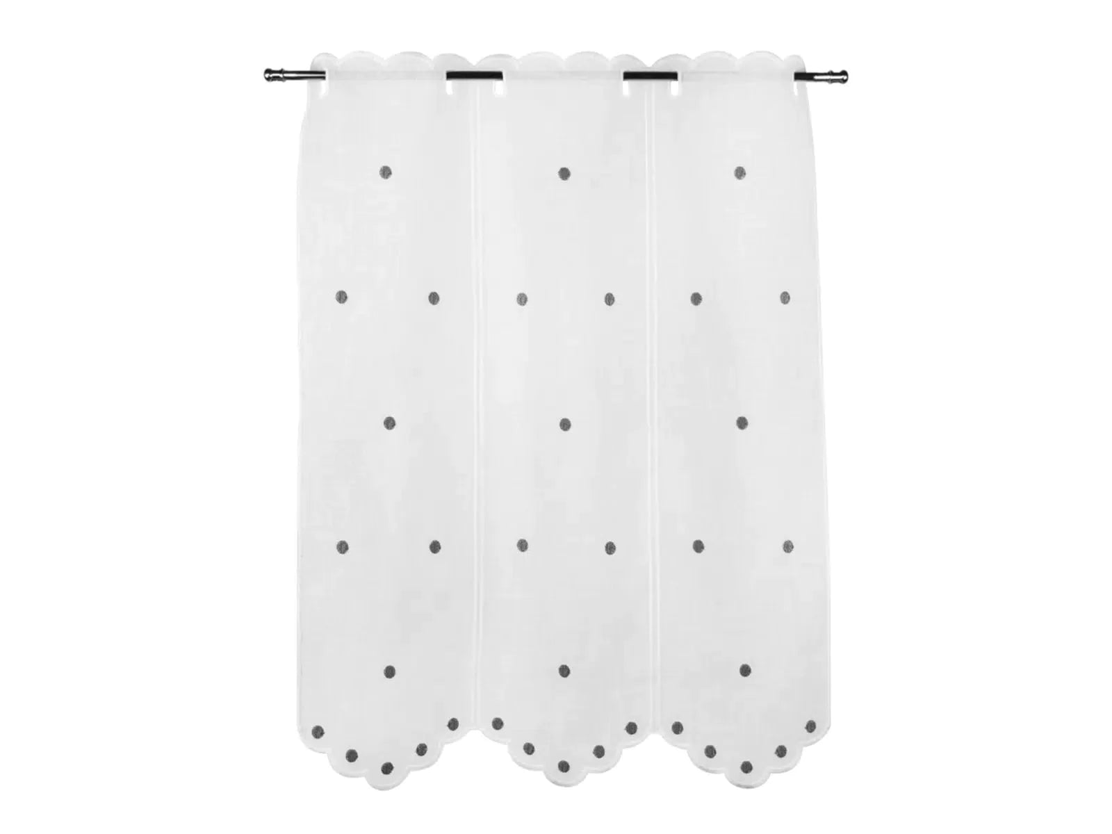 Tenda ricamata in stile tirolese pois colore grigio - My Store