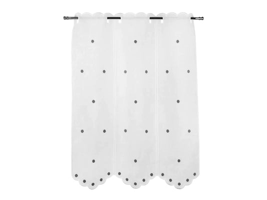 Tenda ricamata in stile tirolese pois colore grigio - My Store