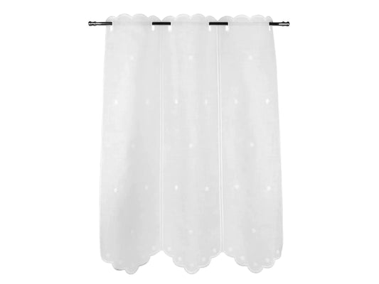 Tenda ricamata in stile tirolese pois colore naturale - My Store