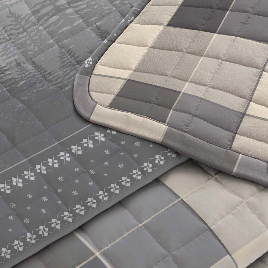Trapuntino double - face zermat Daunex stampa digitale colore grigio - My Store