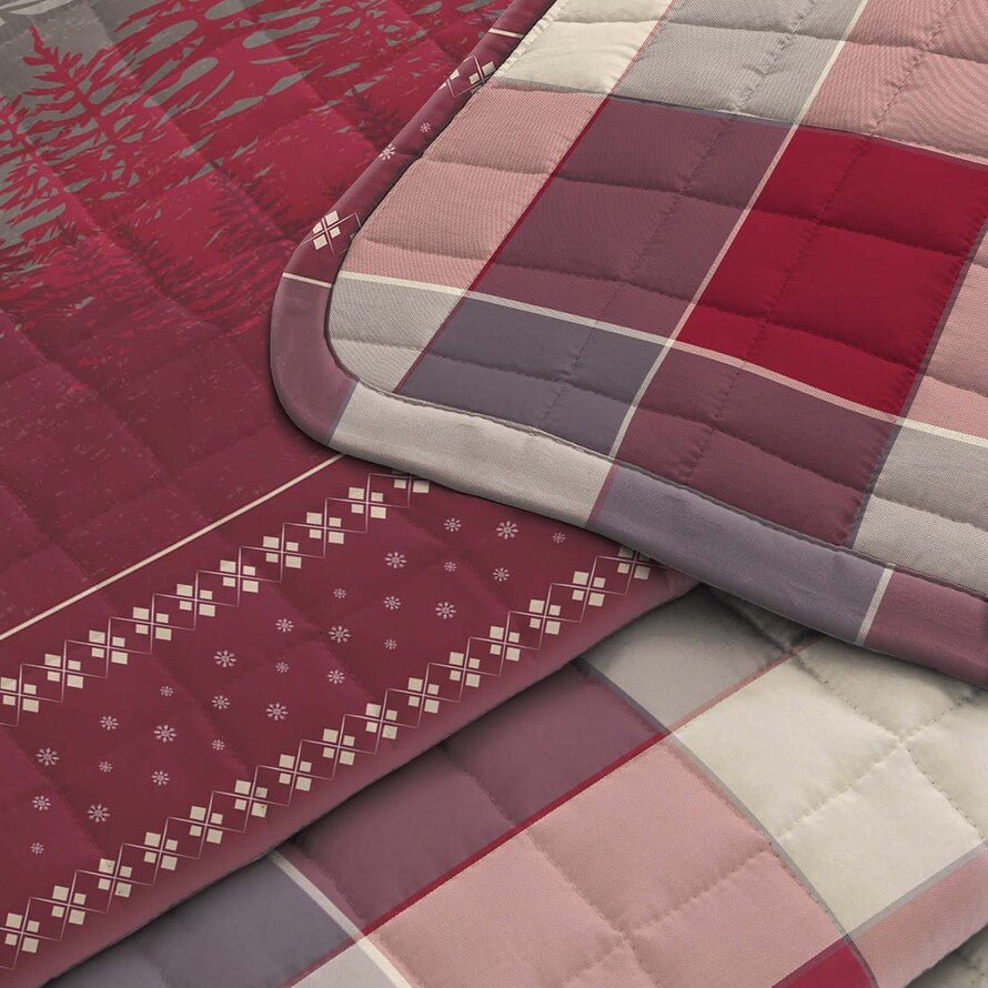 Trapuntino double - face zermat Daunex stampa digitale colore rosso - My Store
