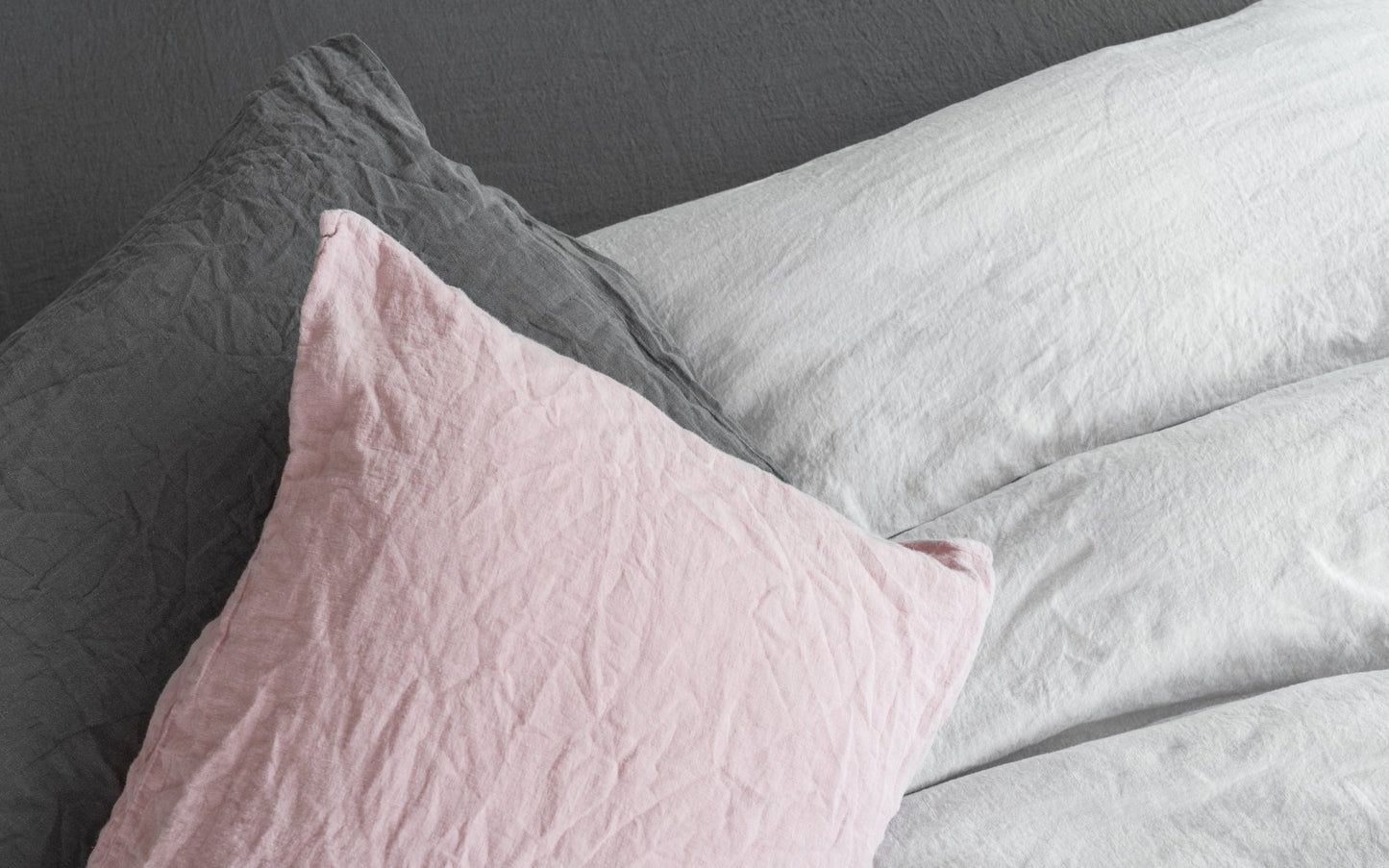 Federa in lino stone - washed effetto no stiro, loft 49 - CoCo's Home